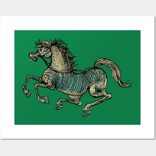 golden star horse in a race Wall Art by duxpavlic